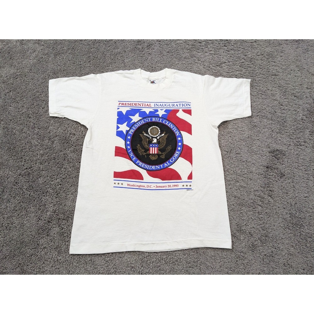 VTG‎ Presidential Inauguration T Shirt Mens M Bill Clinton Al Gore Single Stitch